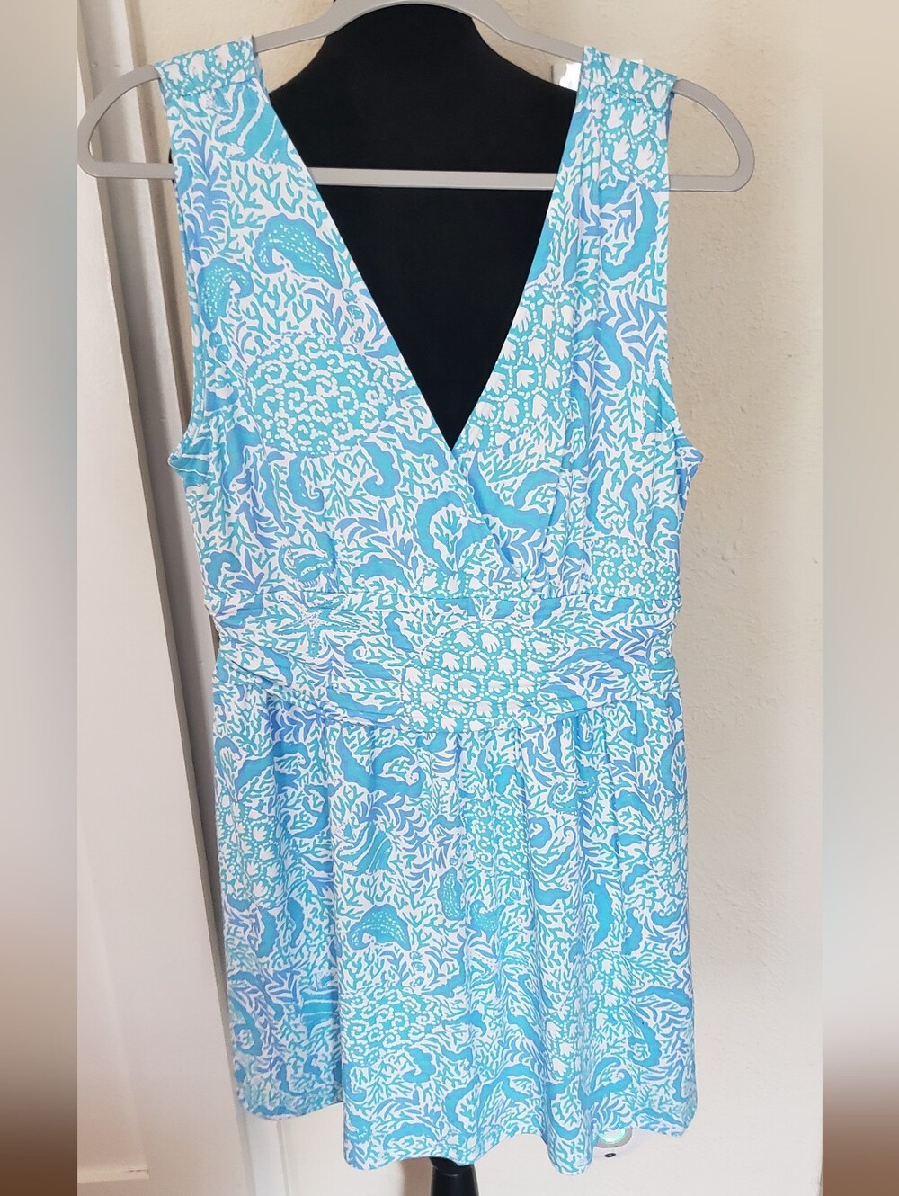 Lilly Pulitzer Aqua & White Tropical Print Skort